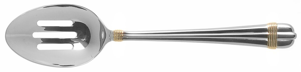 Amante Gold (Stainless) Pierced Tablespoon (Serving Spoon) by Towle Silver-1