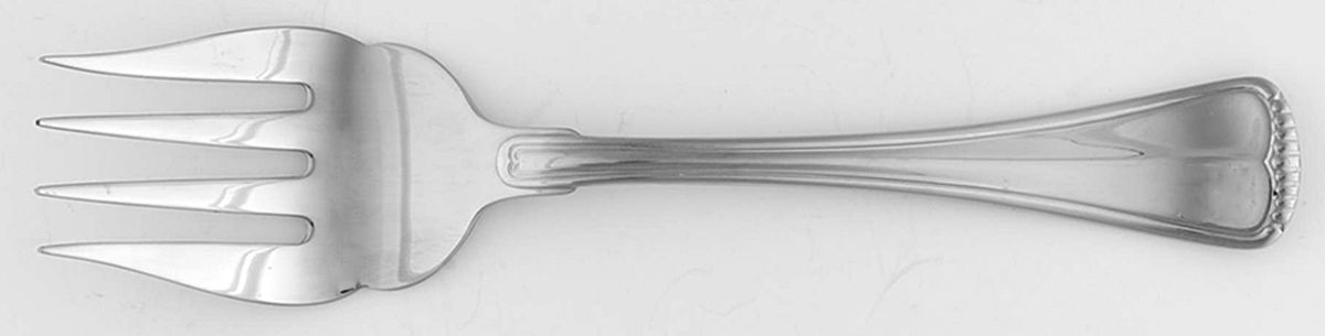 Hamilton (Stainless, All Glossy, China) Medium Solid Cold Meat Serving Fork by Towle Silver-1