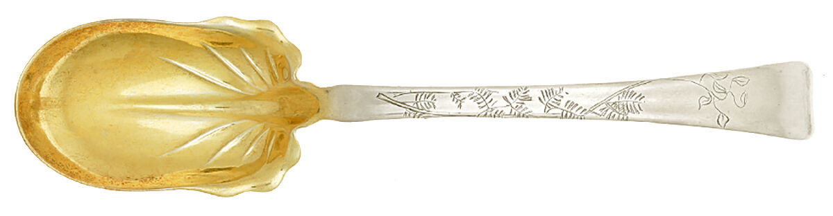 Lap-Over-Edge (Engraved) Solid Salad Serving Spoon by Tiffany & CO SILVER-1