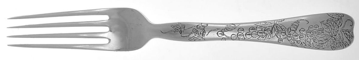 Lap-Over-Edge (Engraved) Solid Piece Dessert Luncheon Fork by Tiffany & CO SILVER-1
