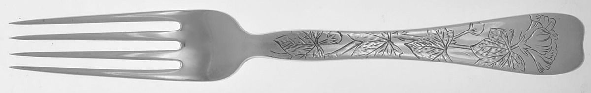 Lap-Over-Edge (Engraved) Solid Piece Dessert Luncheon Fork by Tiffany & CO SILVER-1