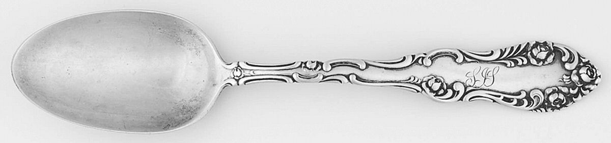 Old English (Sterling, 1892, Towle Stamp) Monogram Five O'Clock Teaspoon by Towle Silver-1