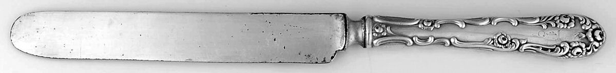 Old English (Sterling, 1892, Towle Stamp) Blunt Hollow Handle Knife W/Bolster by Towle Silver-1