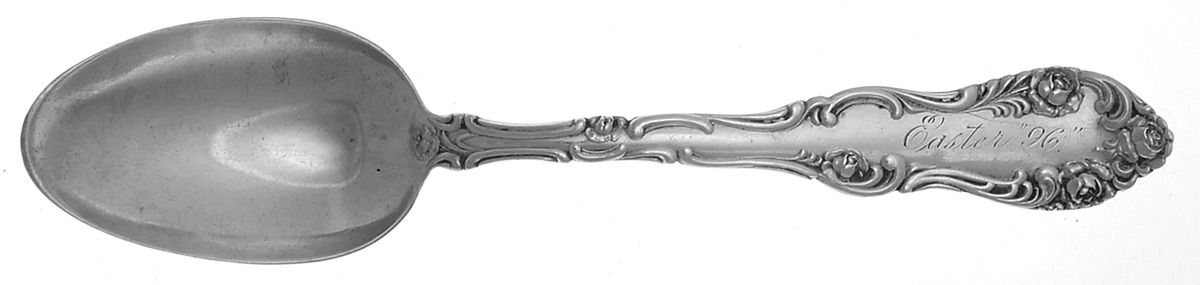 Old English (Sterling, 1892, Towle Stamp) Monogram Five O'Clock Teaspoon by Towle Silver-1