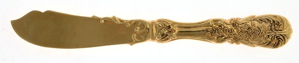 TWS330 (Gold Electroplate) Hollow Handle Master Butter Knife by Towle Silver-1
