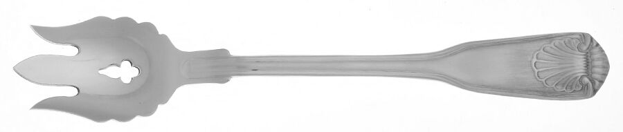 London Shell-Continental (Stainless) Vegetable Serving Fork Solid  HC by Towle Silver-1