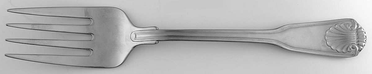 London Shell-Continental (Stainless) Medium Solid Cold Meat Serving Fork by Towle Silver-1