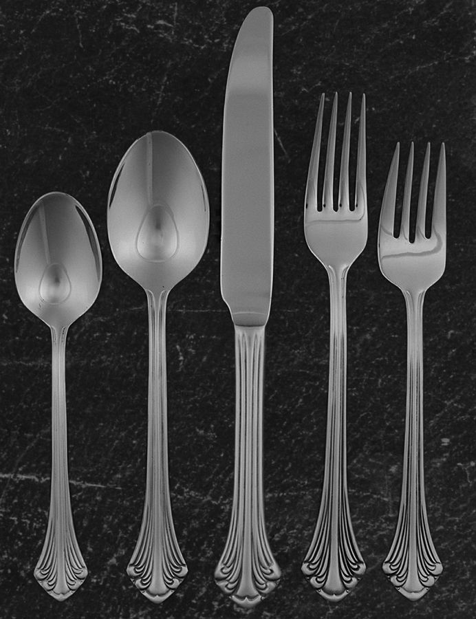 Colonial Plume-Continental (Stainless) 5 Piece Place Setting by Towle Silver-1