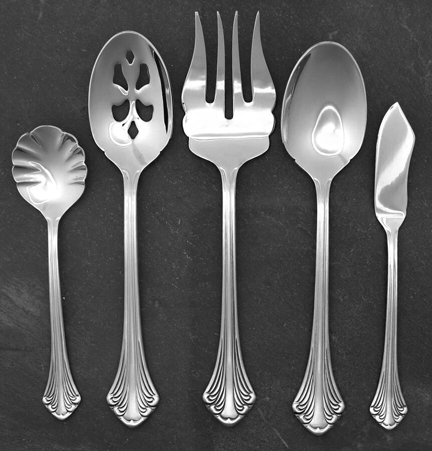 Colonial Plume-Continental (Stainless) 5 Piece Hostess Set by Towle Silver-1