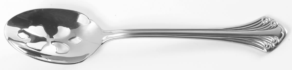 Colonial Plume-Continental (Stainless) Pierced Tablespoon (Serving Spoon) by Towle Silver-1