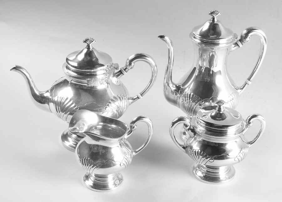 Onslow (Sterling, Hollowware) 4 Piece Tea Set (SCP, STP, SCR, SSU) by Tuttle-1
