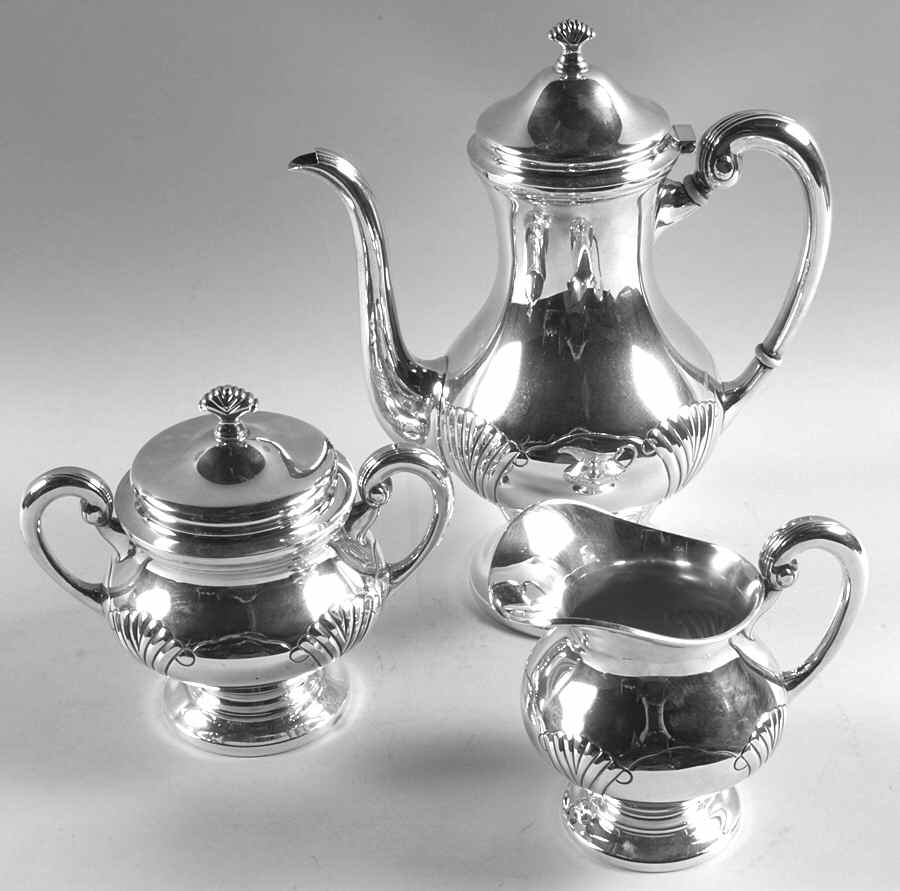 Onslow (Sterling, Hollowware) 3-Piece Coffee Set with Coffee Pot by Tuttle-1