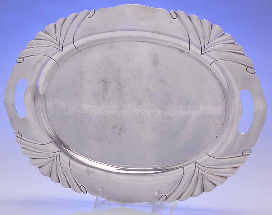Onslow (Sterling, Hollowware) Sterling Demitasse Tray by Tuttle-1