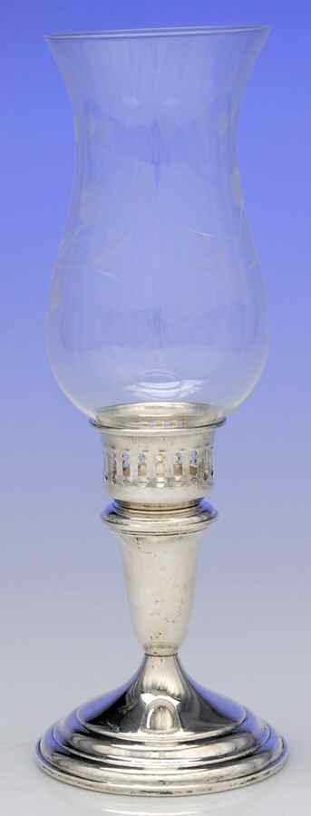 49 (Sterling, Hollowware) Glass Globe for Weighted Hurricane Lamp by Towle Silver-1