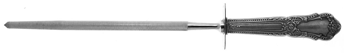 TWS350 (Sterling) Large Roast Steel Rod Knife Sharpener by Towle Silver-1