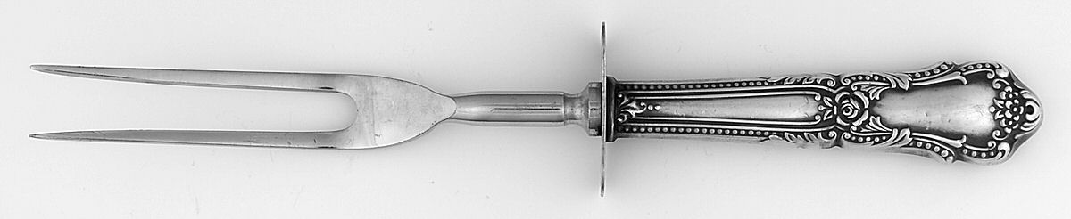 TWS350 (Sterling) Large Stainless-Prong Roast Carving Fork by Towle Silver-1