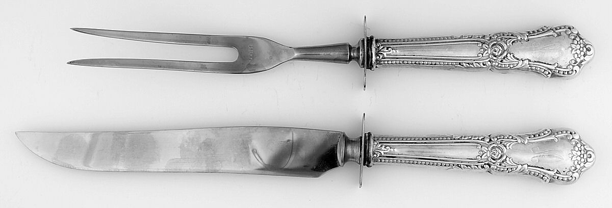 TWS350 (Sterling) Small Stainless Blade 2-Piece Steak Carving Set by Towle Silver-1