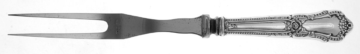 TWS350 (Sterling) Large Stainless-Prong Roast Carving Fork by Towle Silver-1
