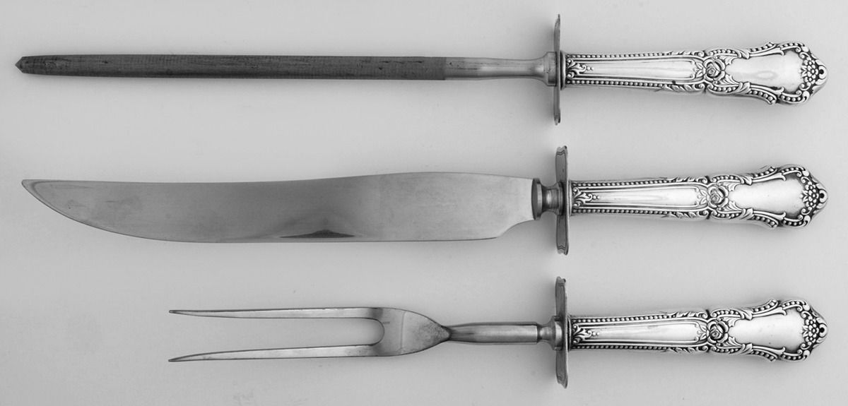 TWS350 (Sterling) Small Steak 3-Piece Carving Set with Stainless Blade by Towle Silver-1