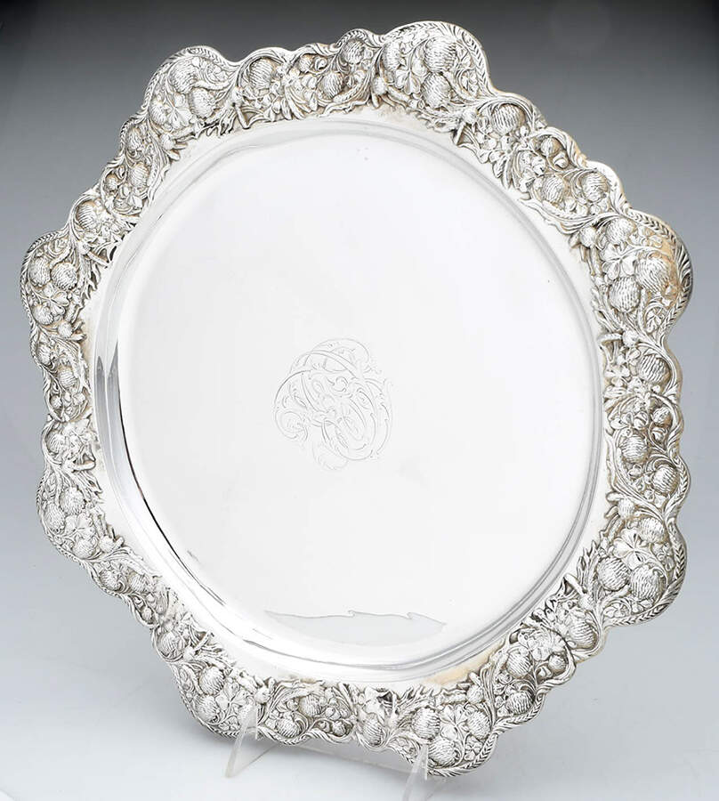 Clover (Sterling, Hollowware Only) 14" Round Tray by Tiffany & CO SILVER-1