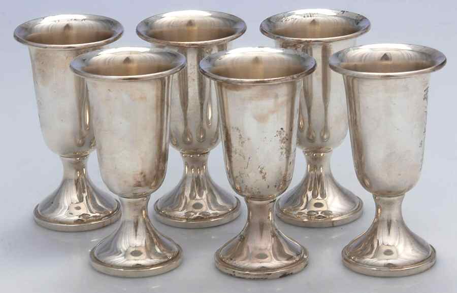58 (Sterling, Hollowware) Weighted Cordial - Set of 6 by Towle Silver-1