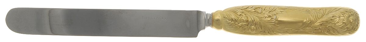 Chrysanthemum Gold (Str, 1880, Gold Vermeil) Blunt Hollow Table Knife with Bolster by Tiffany & CO SILVER-1