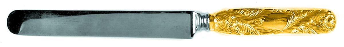 Chrysanthemum Gold (Str, 1880, Gold Vermeil) Blunt Hollow Knife with Bolster by Tiffany & CO SILVER-1