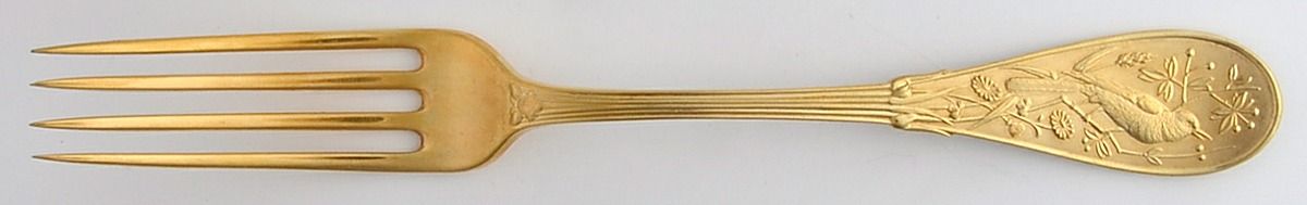 Japanese Gold (Strl, 1871, Gold Vermeil) Monogram Fork by Tiffany & CO SILVER-1