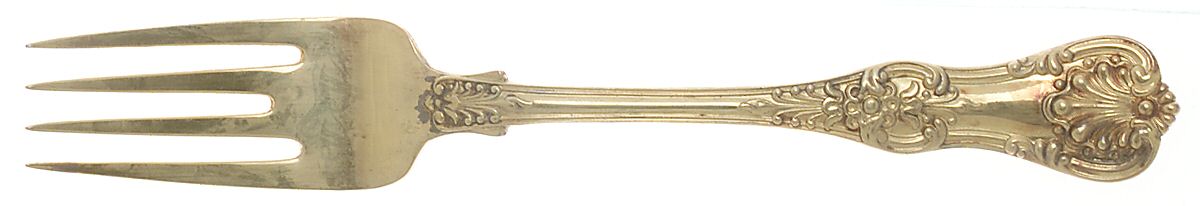 English King Gold (Str, 1885, Gold Vermeil) Solid Serving Fork by Tiffany & CO SILVER-1