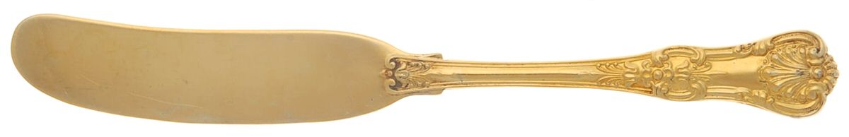 English King Gold (Str, 1885, Gold Vermeil) Flat Handle Butter Spreader by Tiffany & CO SILVER-1