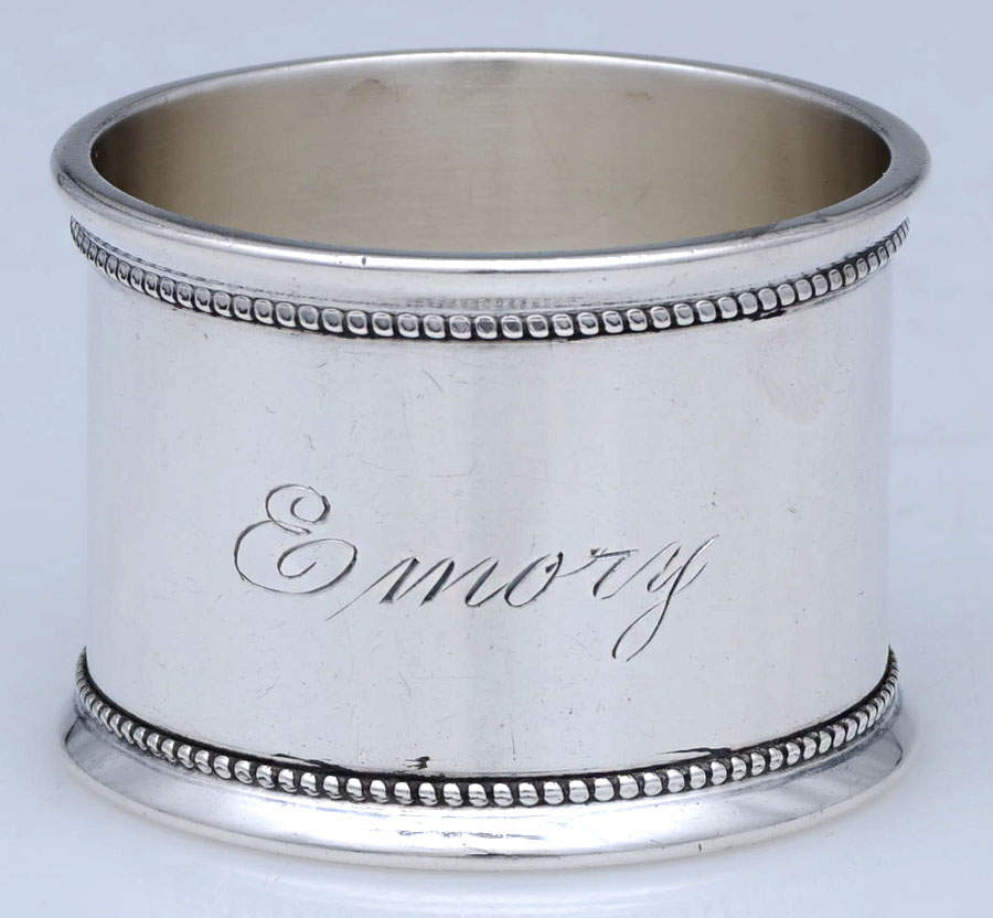 8748 (Sterling, Hollowware) Monogram Napkin Ring by Towle Silver-1