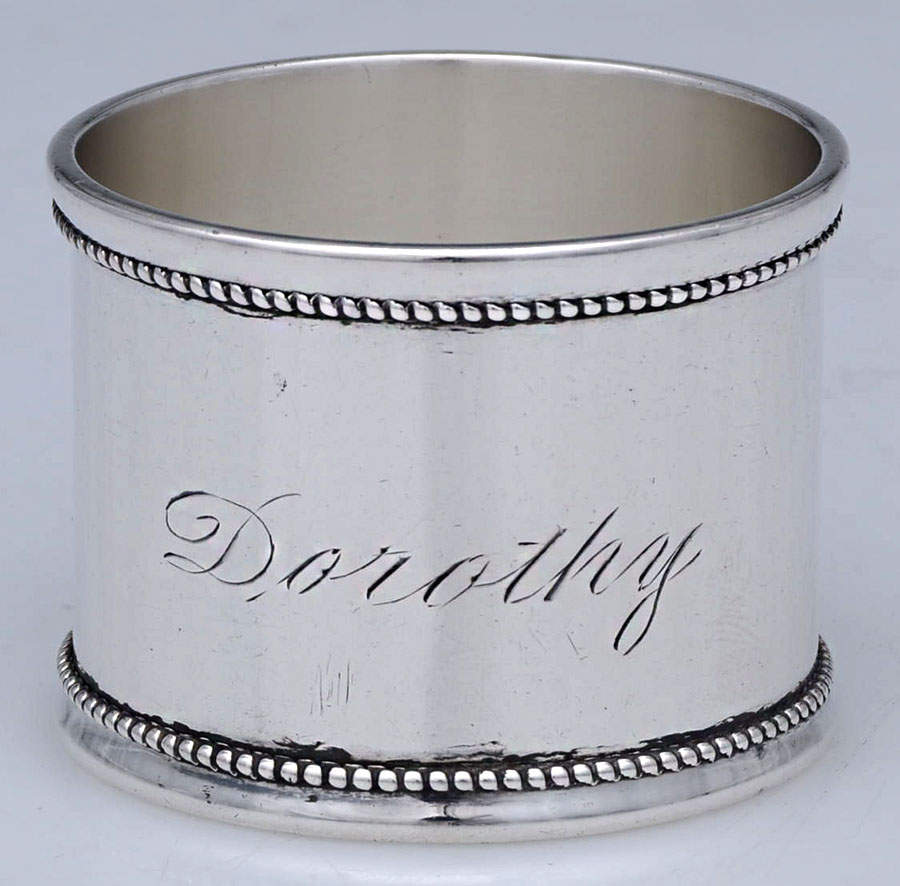8748 (Sterling, Hollowware) Monogram Napkin Ring by Towle Silver-1