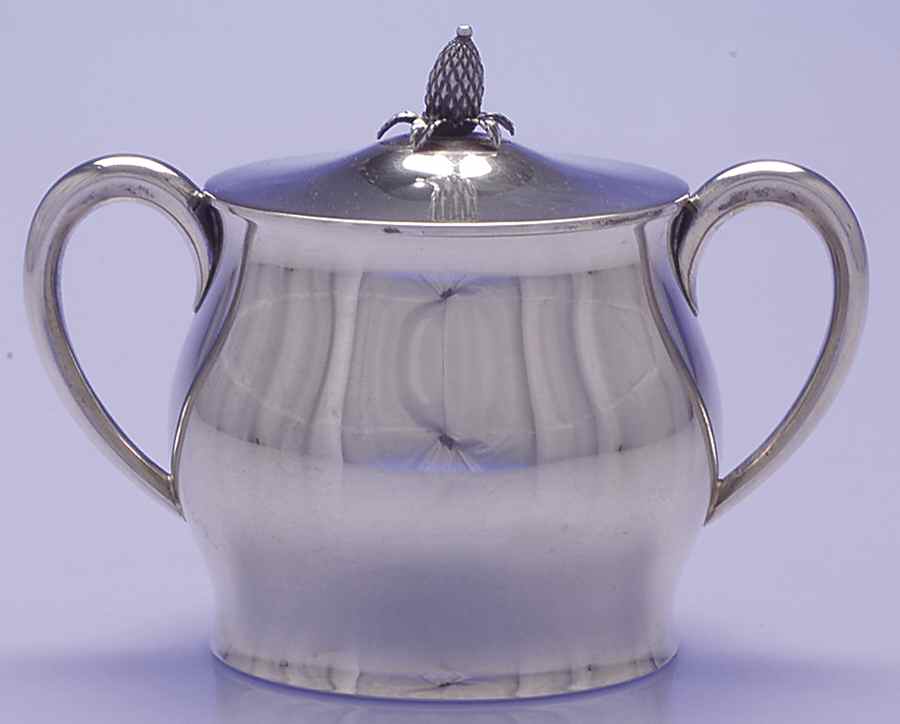 Paul Revere-Plain (Sterling, Hollowware) Sugar Bowl & Lid by Tuttle-1
