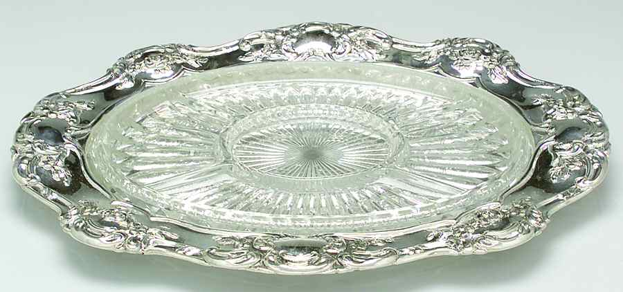 Old Master (Sterling, Hollowware, 4 Marks) 5 Part Relish with Glass Divided Liner by Towle Silver-1