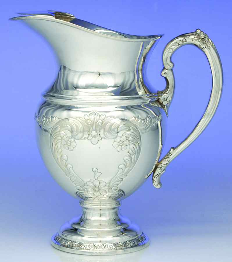 Old Master (Sterling, Hollowware, 4 Marks) 64 Oz Sterling Water Pitcher with Ice Lip by Towle Silver-1