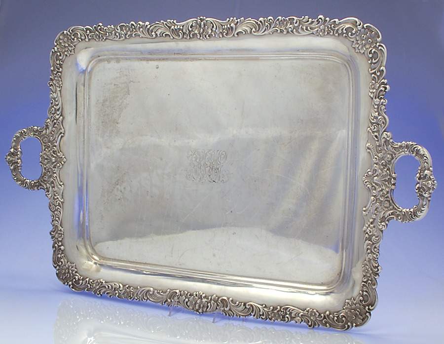 727 (Sterling, Hollowware) Large Waiter Tray by Theodore B Starr-1