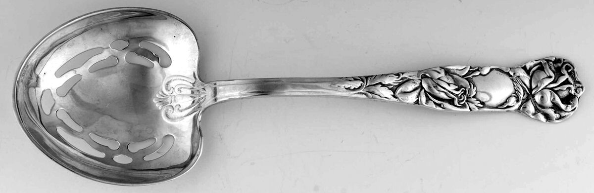 Bridal Rose (Silverplate) Solid Pierced Casserole Spoon by Towle Silver-1