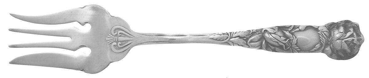 Bridal Rose (Silverplate) Solid Salad Serving Fork by Towle Silver-1