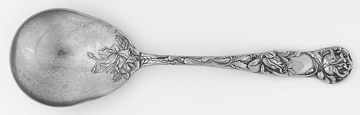 Bridal Rose (Silverplate) Solid Salad Serving Spoon by Towle Silver-1