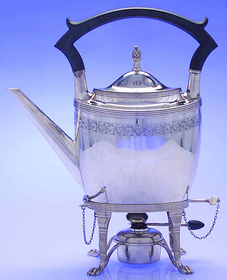 1799 (Sterling, Hollowware) Kettle, Stand & Burner by Tuttle-1