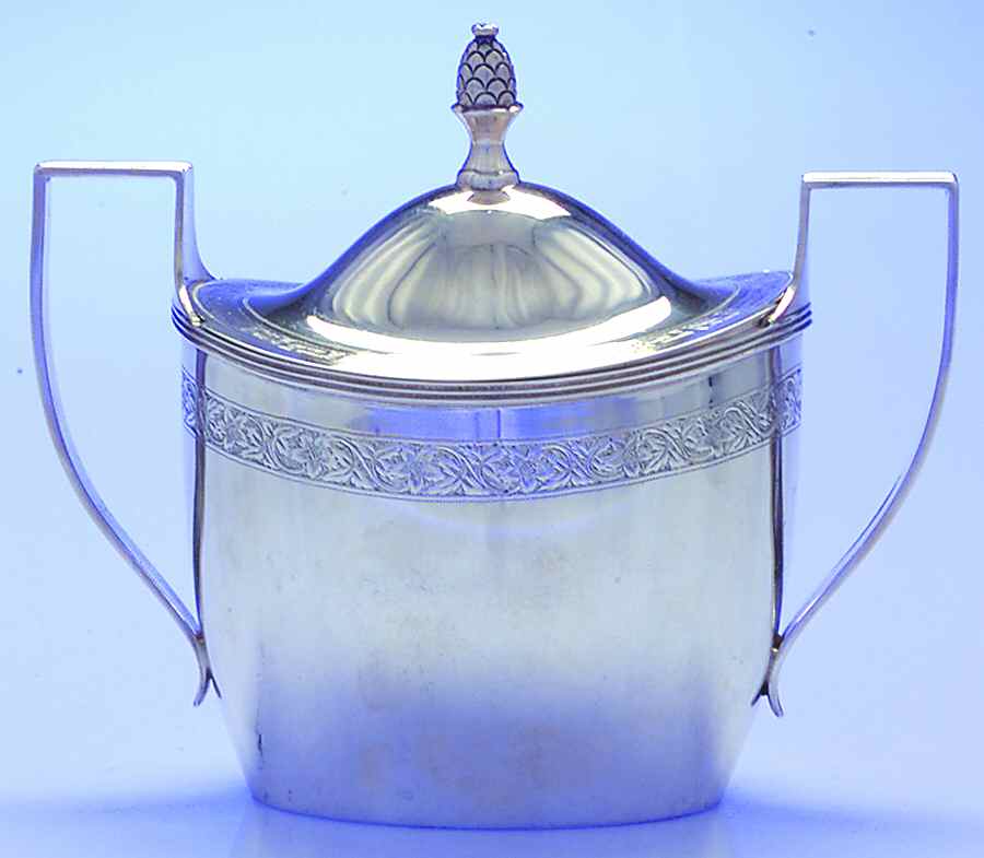 1799 (Sterling, Hollowware) Sugar Bowl & Lid by Tuttle-1