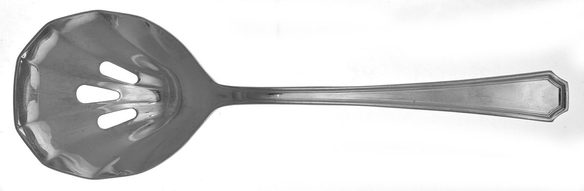 TWS369 (Stainless) Pierced Solid Serving Spoon by Towle Silver-1