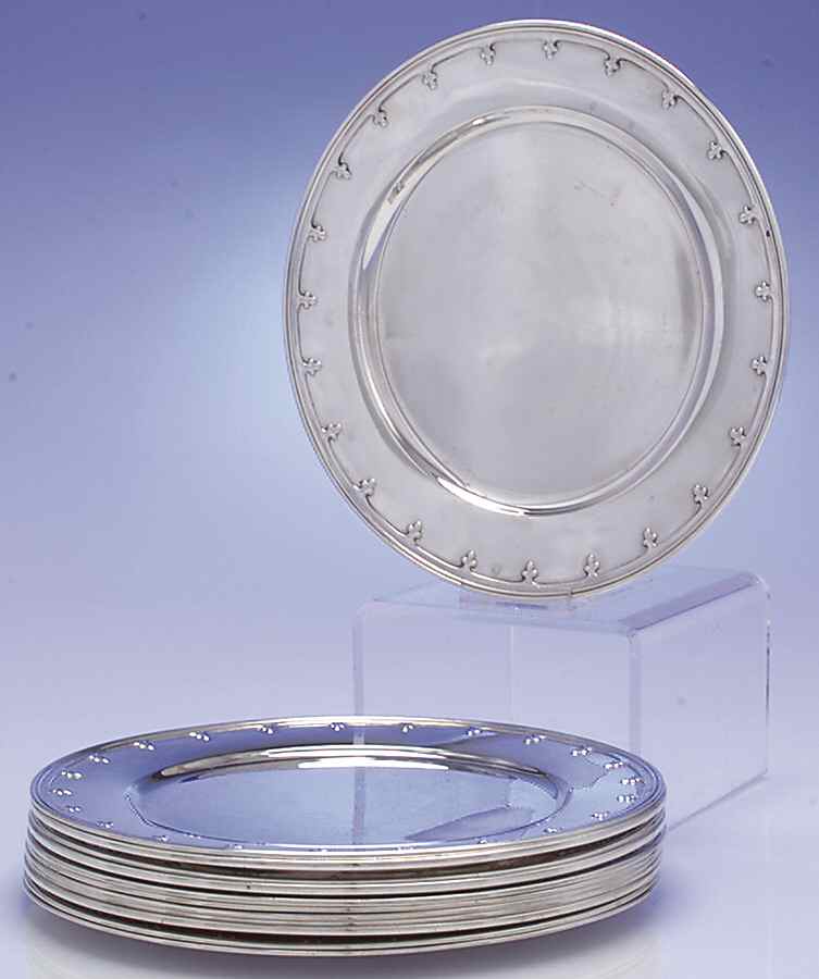 St. Dunstan (Sterling, Hollowware) Service/Dinner Plate - Set of 12 by Tiffany & CO SILVER-1