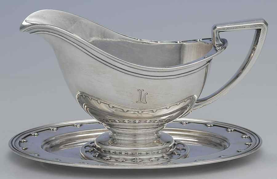St. Dunstan (Sterling, Hollowware) Gravy Boat & Underplate by Tiffany & CO SILVER-1