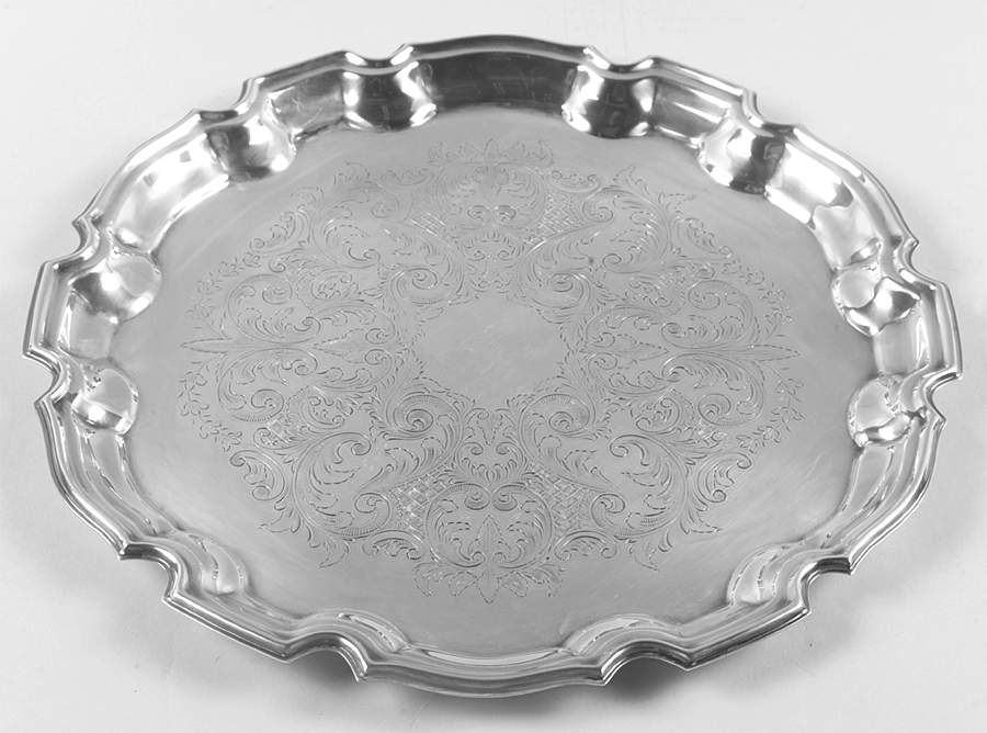 Chippendale (Silverplate, Hollowware) 12" Round Tray by Towle Silver-1