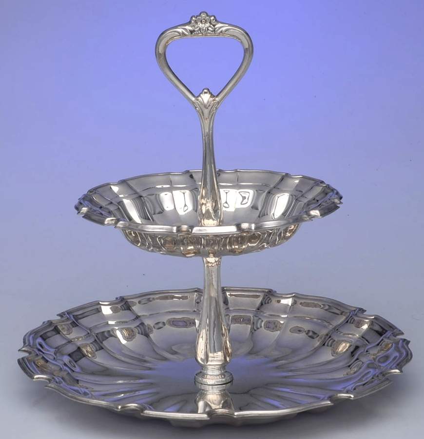 Chippendale (Silverplate, Hollowware) 2 Tier Serving Tray by Towle Silver-1