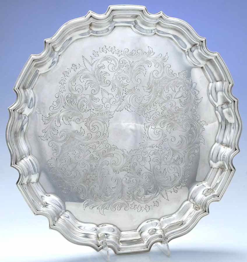 Chippendale (Silverplate, Hollowware) 14" Round Tray by Towle Silver-1
