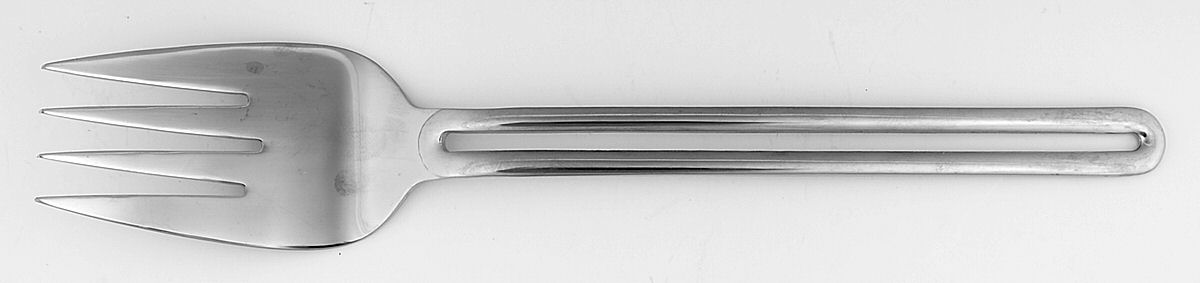 Nordic (Stainless, 18-10) Large Solid Cold Meat Serving Fork by Towle Silver-1