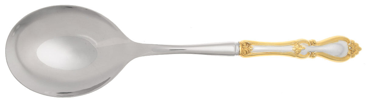 Queen Elizabeth-Gold (Sterling) Casserole Spoon with Smooth Stainless Bowl HC by Towle Silver-1