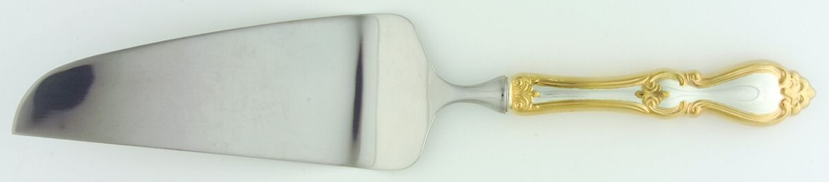 Queen Elizabeth-Gold (Sterling) Pie & Cake Server with Stainless Blade by Towle Silver-1